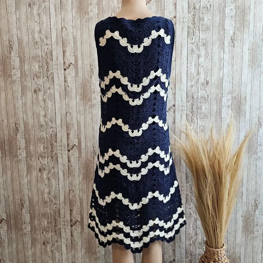 Women's House of Harlow 1960 Blue & White Crochet Dress XS NWOT